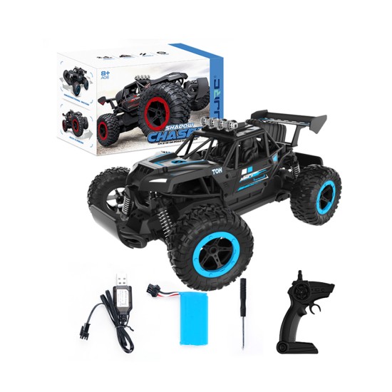 Caminhão Monstro Grande Fora da Estrada JJRC Q105 Shadow Chaser com Controle Remoto Azul